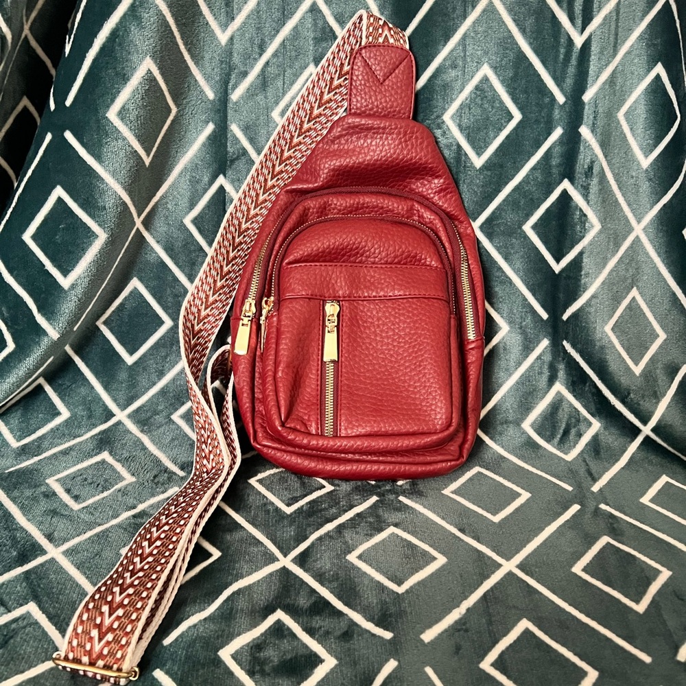 Red Leather Crossbody Bag